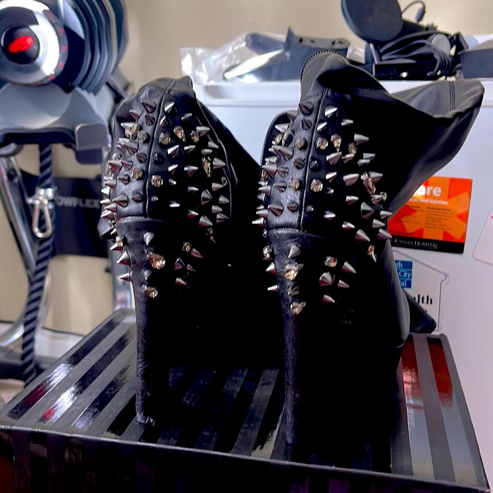 Black thigh high boots